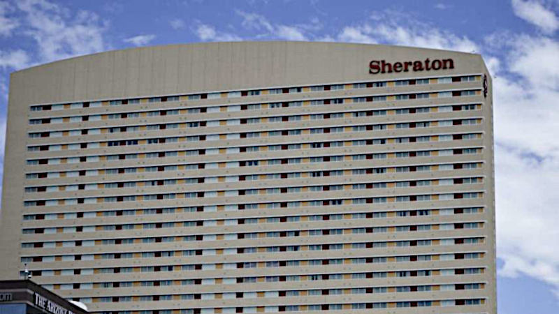 This is a picture of the front of the Sheraton used for the portfolio for carpet installation hospitality industry
